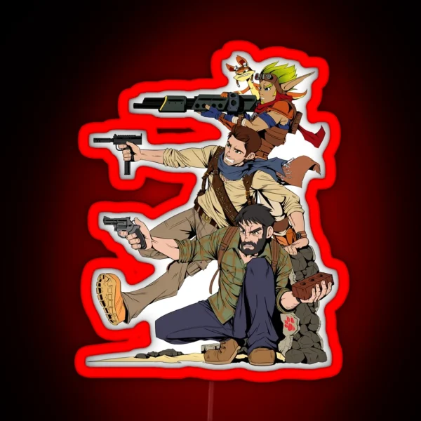 Naughty Dog Drake Joel Jak RGB Neon Sign