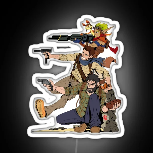 Naughty Dog Drake Joel Jak RGB Neon Sign