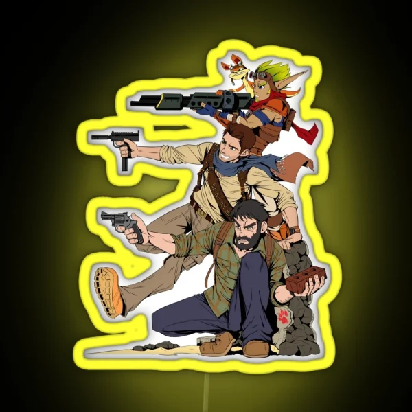 Naughty Dog Drake Joel Jak RGB Neon Sign