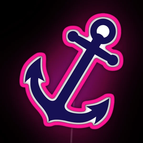 Navy Blue Anchor RGB Neon Sign