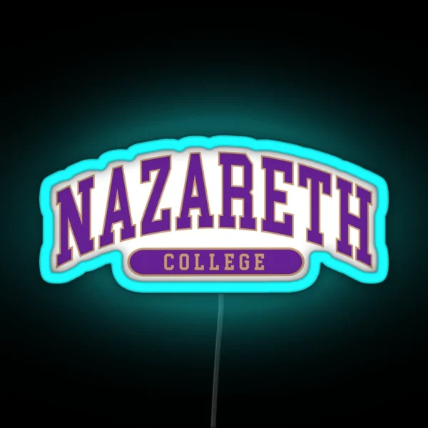 Nazareth College Font Curved RGB Neon Sign
