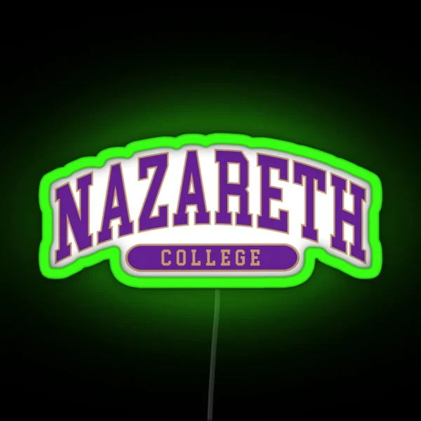 Nazareth College Font Curved RGB Neon Sign
