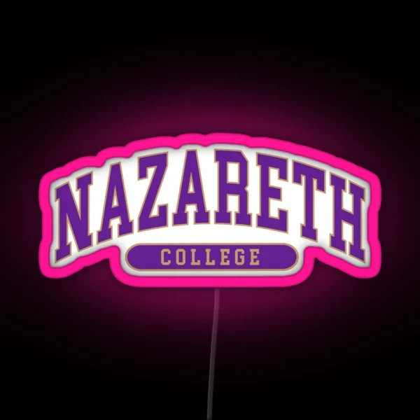 Nazareth College Font Curved RGB Neon Sign