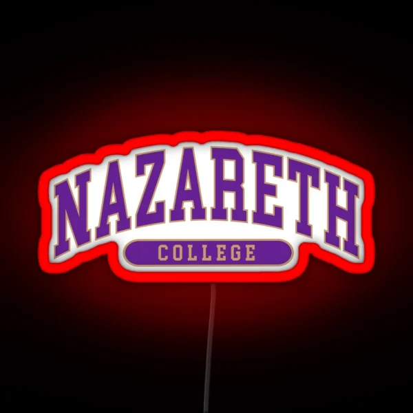 Nazareth College Font Curved RGB Neon Sign