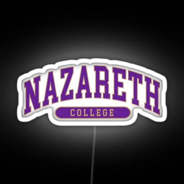 Nazareth College Font Curved RGB Neon Sign