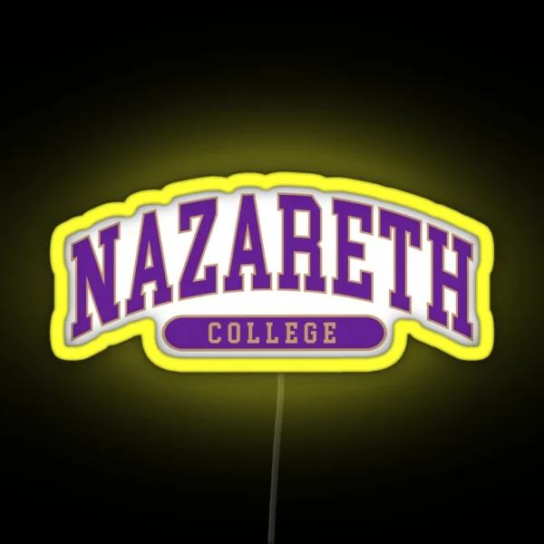 Nazareth College Font Curved RGB Neon Sign