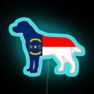 NC Flag Labrador Retriever RGB Neon Sign