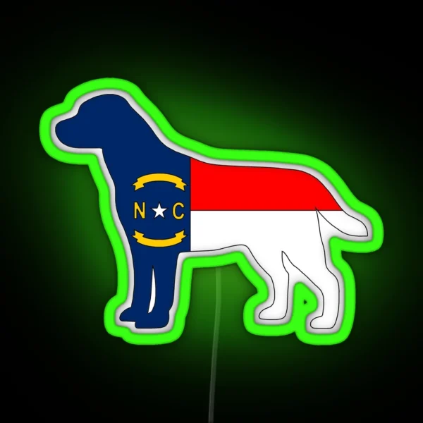 NC Flag Labrador Retriever RGB Neon Sign