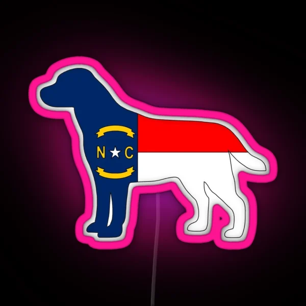 NC Flag Labrador Retriever RGB Neon Sign