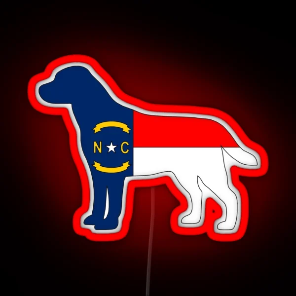NC Flag Labrador Retriever RGB Neon Sign