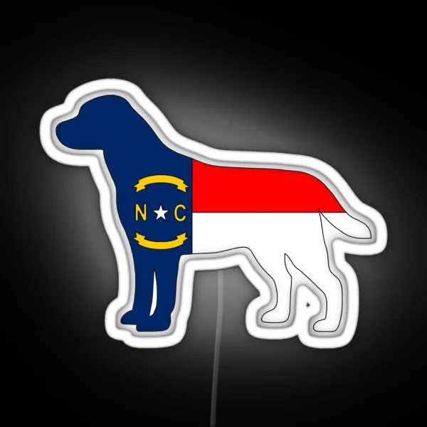NC Flag Labrador Retriever RGB Neon Sign