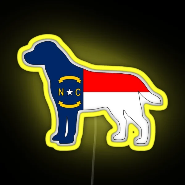 NC Flag Labrador Retriever RGB Neon Sign