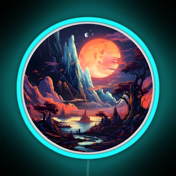 Nebular Ethereal Futuristic Landscape RGB Neon Sign
