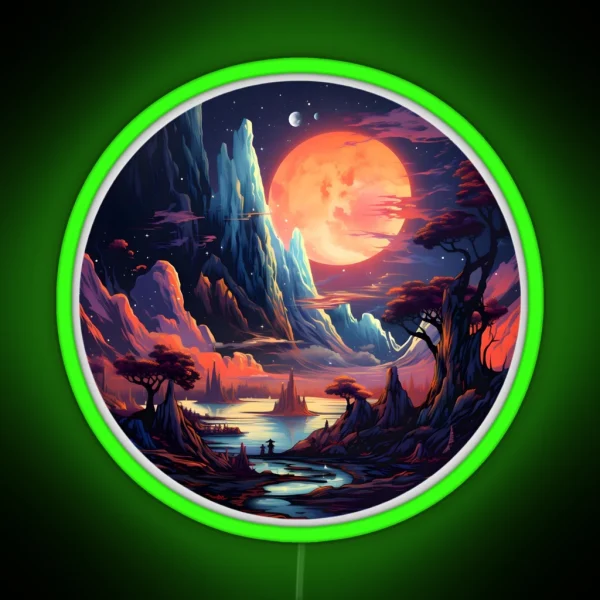Nebular Ethereal Futuristic Landscape RGB Neon Sign