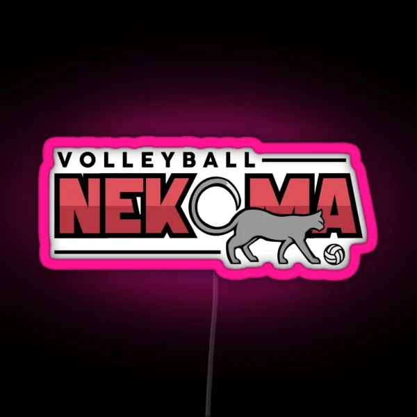 Nekoma Volleyball Logo RGB Neon Sign