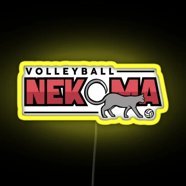 Nekoma Volleyball Logo RGB Neon Sign