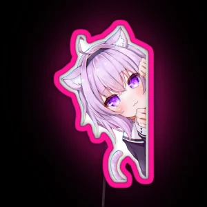 Nekomata Okayu Corner Peeker Hololive RGB Neon Sign