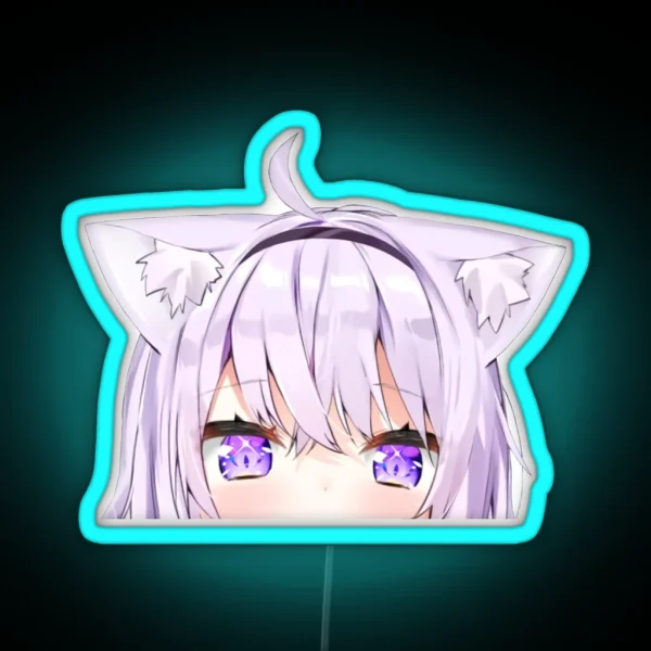 Nekomata Okayu Peeker Hololive RGB Neon Sign