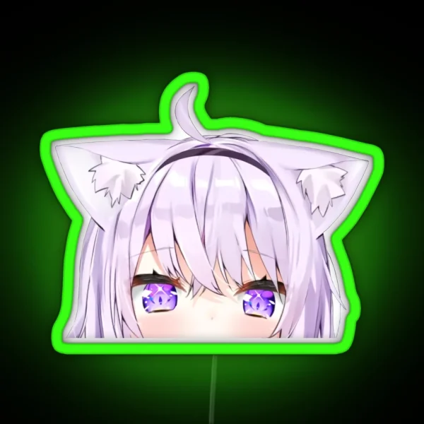 Nekomata Okayu Peeker Hololive RGB Neon Sign
