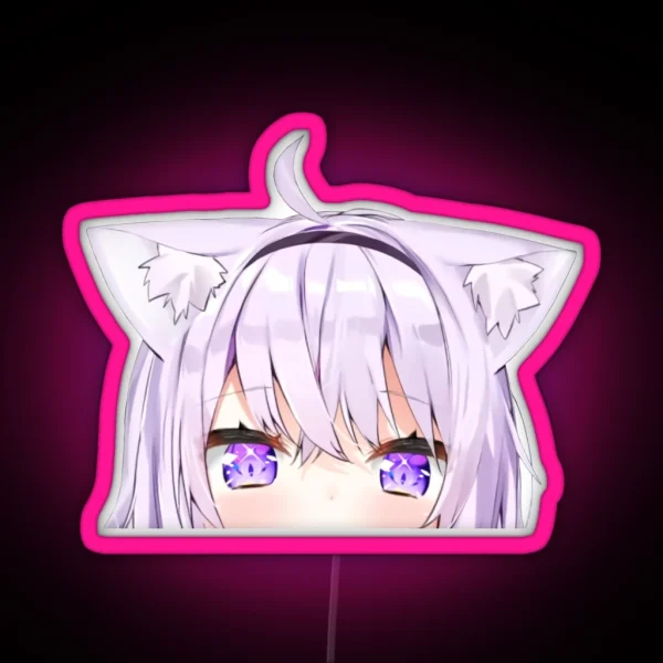 Nekomata Okayu Peeker Hololive RGB Neon Sign