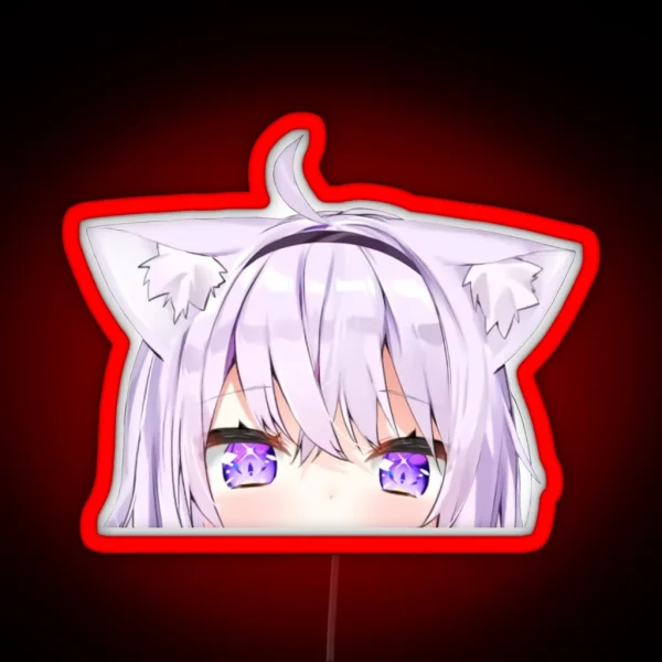 Nekomata Okayu Peeker Hololive RGB Neon Sign