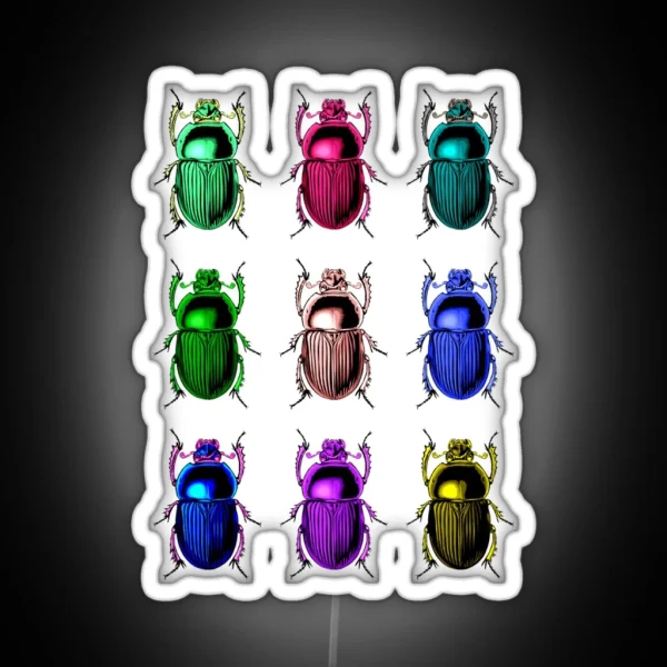Neon Beetles Novelty Pattern RGB Neon Sign