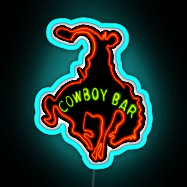 Neon Cowboy Bar RGB Neon Sign