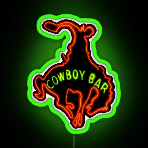 Neon Cowboy Bar RGB Neon Sign