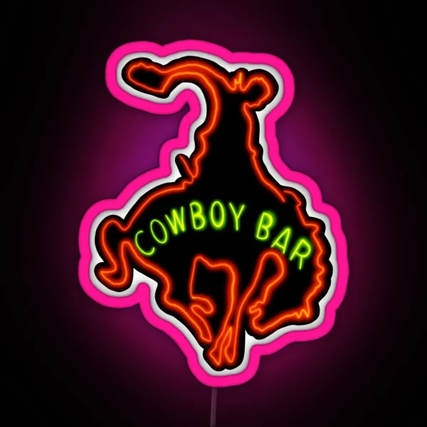 Neon Cowboy Bar RGB Neon Sign