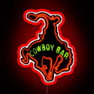 Neon Cowboy Bar RGB Neon Sign