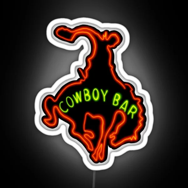 Neon Cowboy Bar RGB Neon Sign