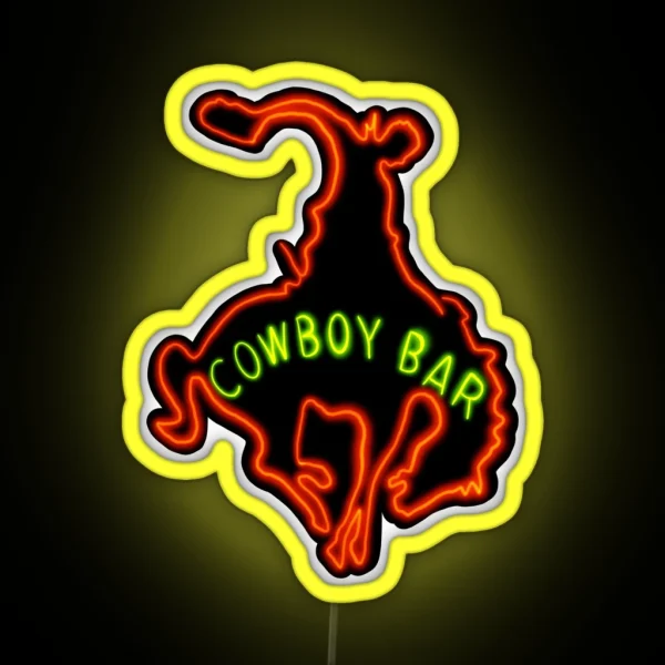 Neon Cowboy Bar RGB Neon Sign