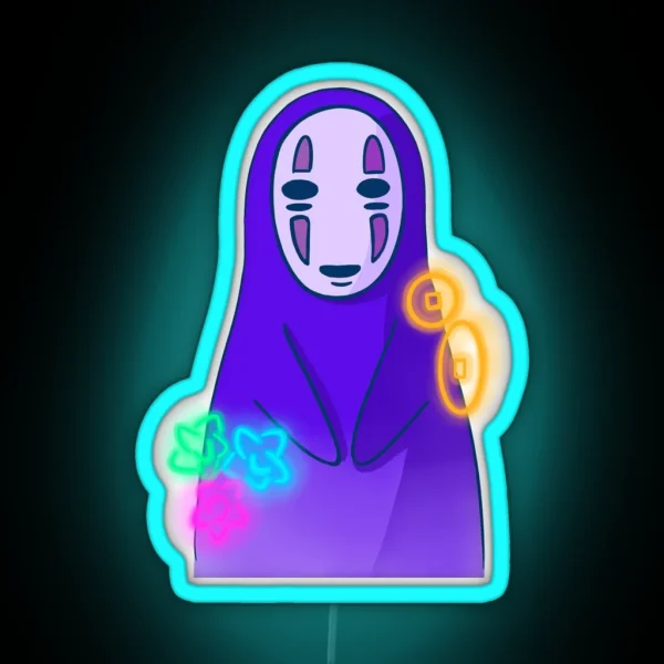 Neon Cyberpunk No Face Spirit RGB Neon Sign