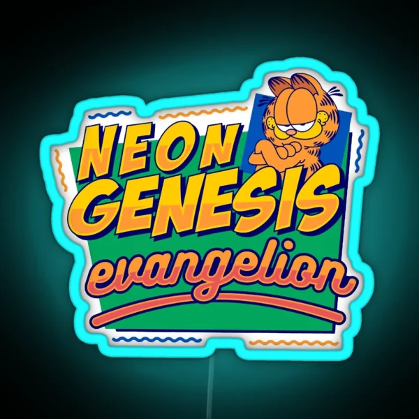Neon Genesis Evangelion Garfield RGB Neon Sign