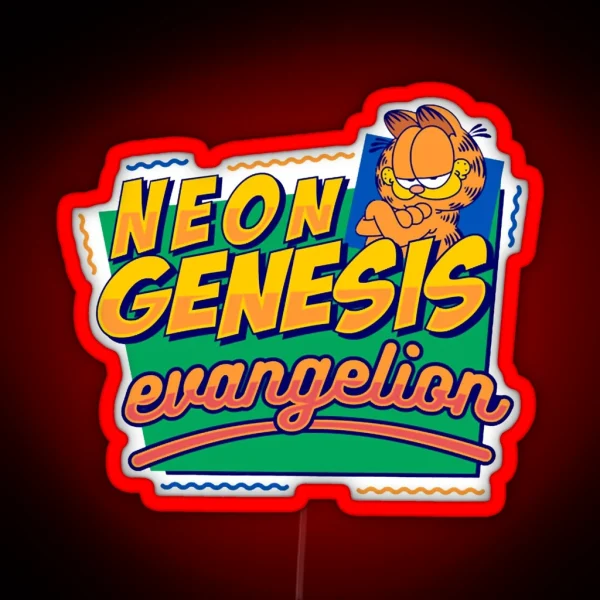 Neon Genesis Evangelion Garfield RGB Neon Sign