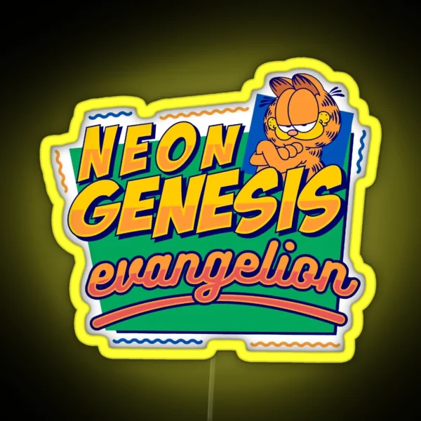 Neon Genesis Evangelion Garfield RGB Neon Sign