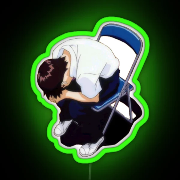 Neon Genesis Evangelion Shinji Crying RGB Neon Sign