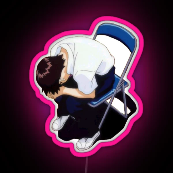Neon Genesis Evangelion Shinji Crying RGB Neon Sign