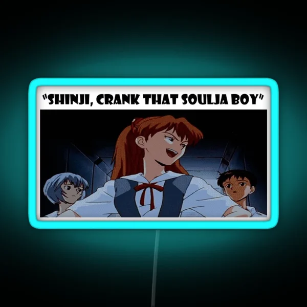 Neon Genesis Evangelion Soulja Boy Meme RGB Neon Sign