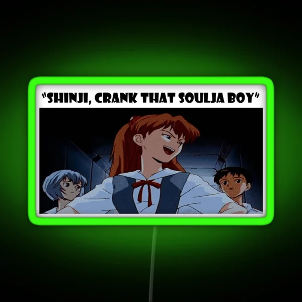 Neon Genesis Evangelion Soulja Boy Meme RGB Neon Sign