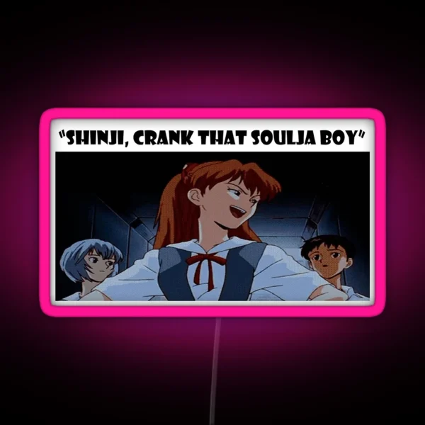 Neon Genesis Evangelion Soulja Boy Meme RGB Neon Sign