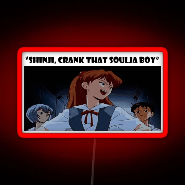 Neon Genesis Evangelion Soulja Boy Meme RGB Neon Sign