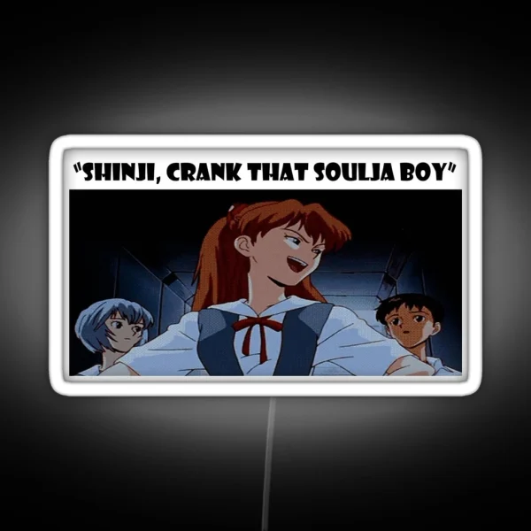 Neon Genesis Evangelion Soulja Boy Meme RGB Neon Sign
