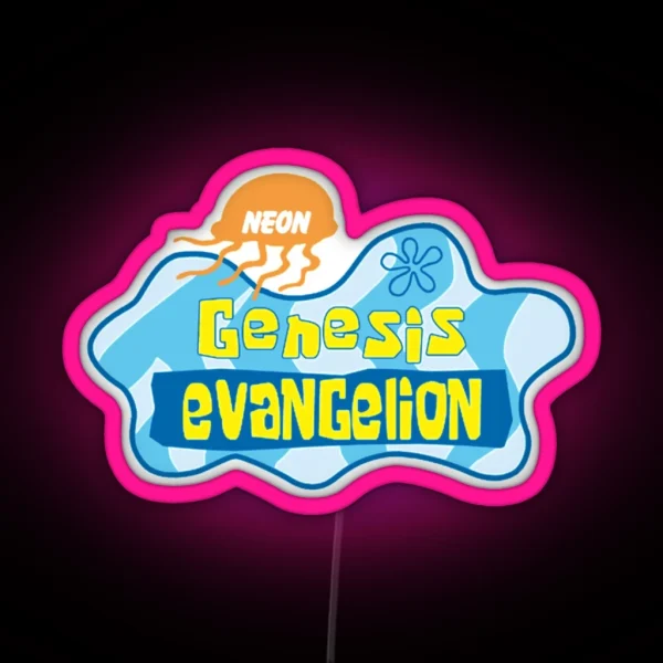 Neon Genesis Evangelion X Spongebob Sqaurepants Gift RGB Neon Sign