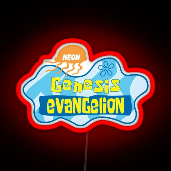 Neon Genesis Evangelion X Spongebob Sqaurepants Gift RGB Neon Sign