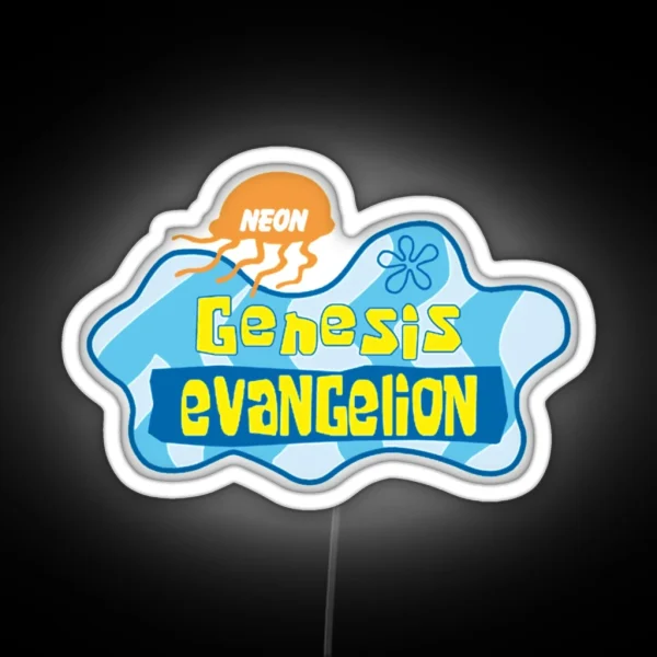 Neon Genesis Evangelion X Spongebob Sqaurepants Gift RGB Neon Sign