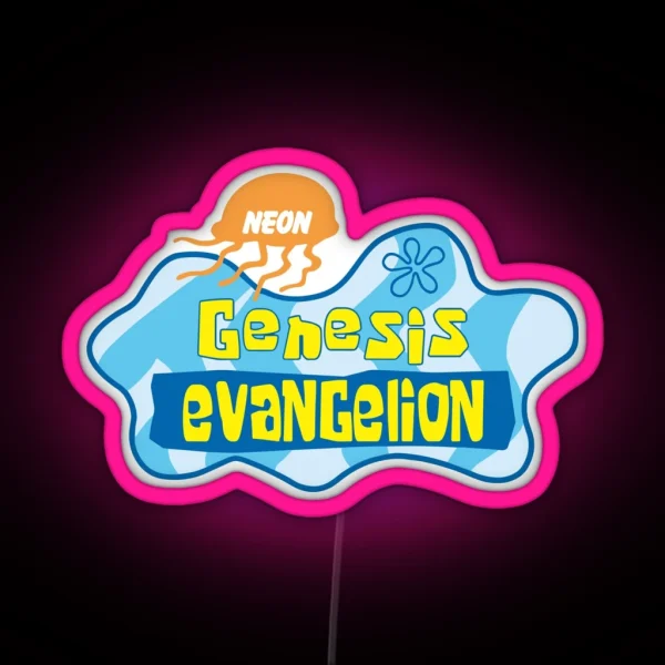 Neon Genesis Evangelion X Spongebob Sqaurepants RGB Neon Sign