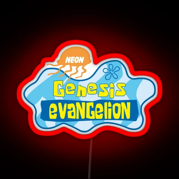 Neon Genesis Evangelion X Spongebob Sqaurepants RGB Neon Sign