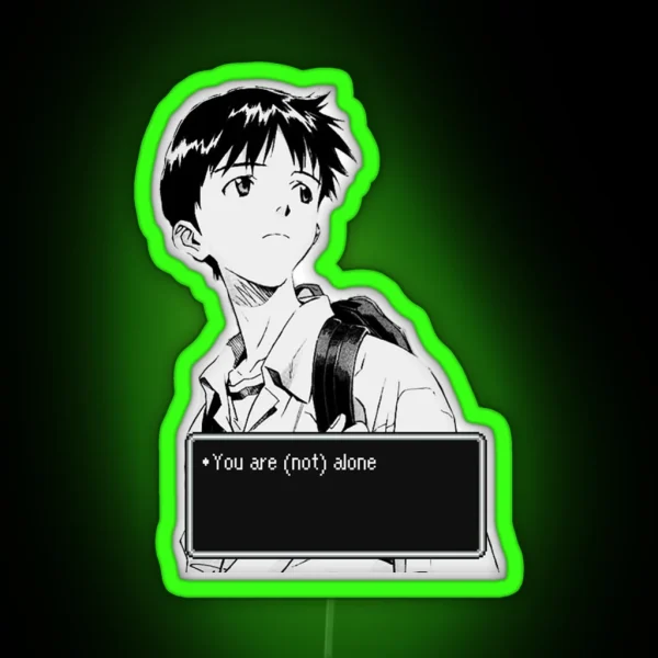 Neon Genesis Evangelion You Are Not Alone RGB Neon Sign