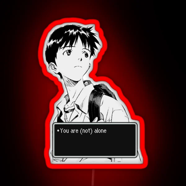 Neon Genesis Evangelion You Are Not Alone RGB Neon Sign